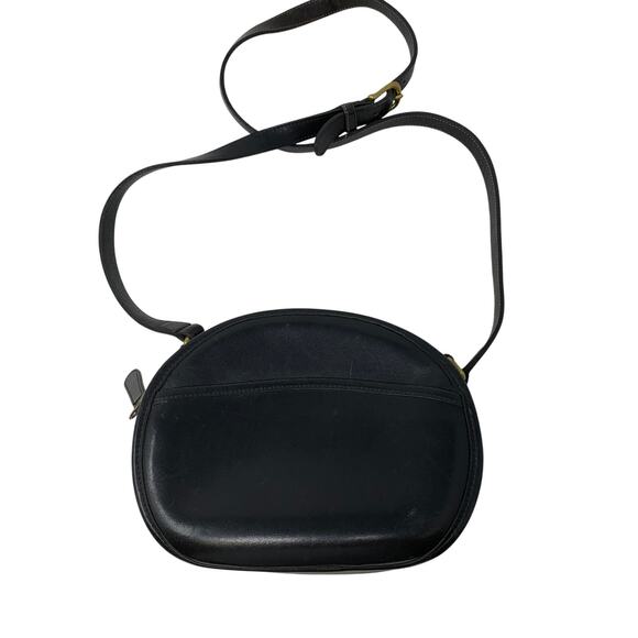 VTG 1980s Coach Chester Canteen Crossbody Bag Black Leather Purse Brass Hardware - Picture 1 of 9